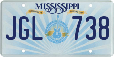 MS license plate JGL738