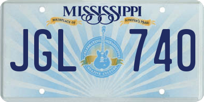 MS license plate JGL740