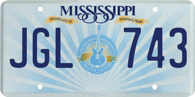 MS license plate JGL743