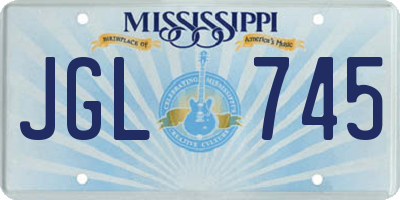 MS license plate JGL745