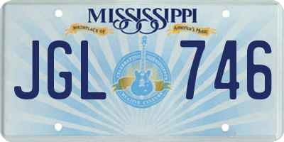 MS license plate JGL746
