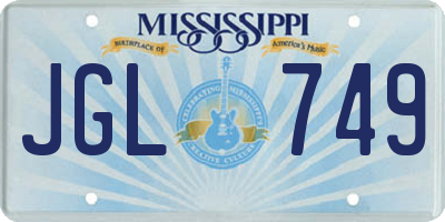 MS license plate JGL749