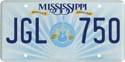 MS license plate JGL750