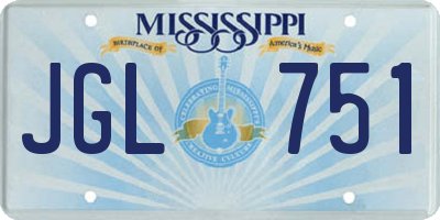 MS license plate JGL751
