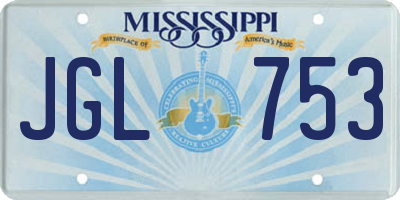 MS license plate JGL753