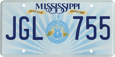 MS license plate JGL755