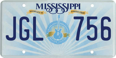 MS license plate JGL756