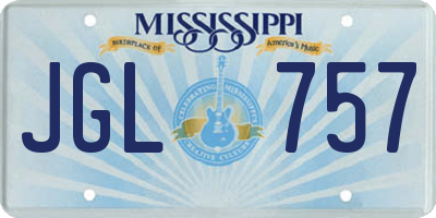 MS license plate JGL757