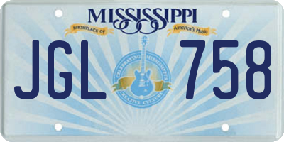 MS license plate JGL758