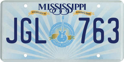 MS license plate JGL763