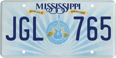 MS license plate JGL765
