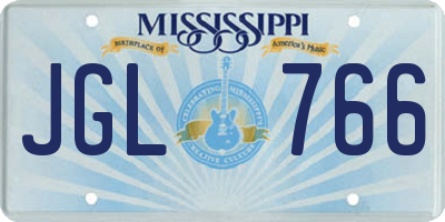 MS license plate JGL766