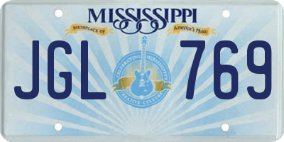 MS license plate JGL769