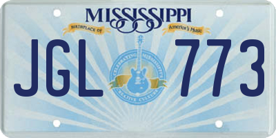 MS license plate JGL773