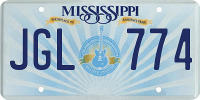 MS license plate JGL774
