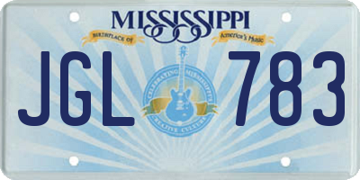 MS license plate JGL783