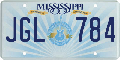 MS license plate JGL784