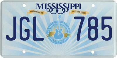 MS license plate JGL785