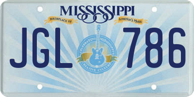 MS license plate JGL786