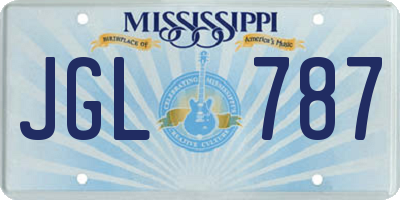 MS license plate JGL787