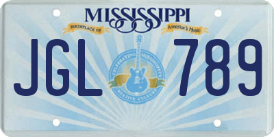 MS license plate JGL789