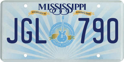 MS license plate JGL790