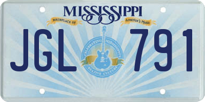 MS license plate JGL791