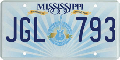 MS license plate JGL793