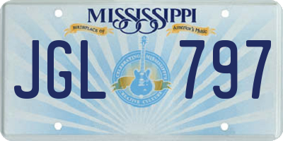 MS license plate JGL797