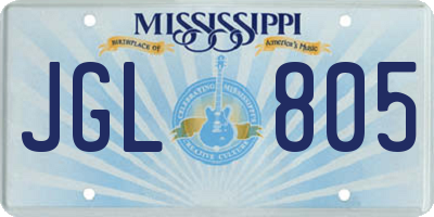 MS license plate JGL805