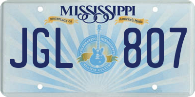 MS license plate JGL807