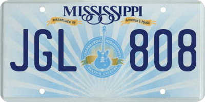 MS license plate JGL808