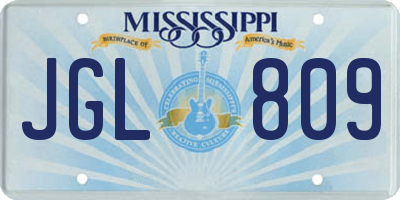 MS license plate JGL809