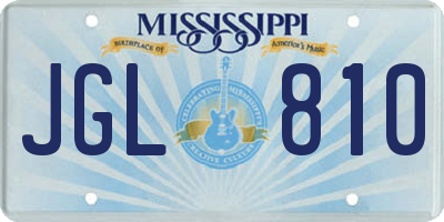 MS license plate JGL810