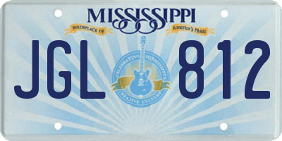 MS license plate JGL812