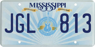 MS license plate JGL813