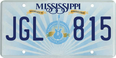 MS license plate JGL815