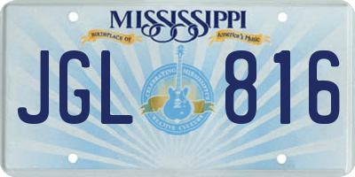 MS license plate JGL816