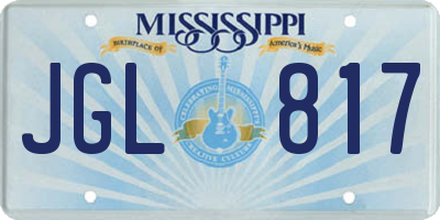 MS license plate JGL817