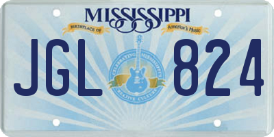 MS license plate JGL824