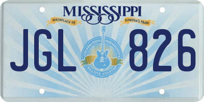 MS license plate JGL826