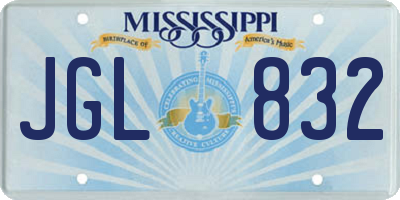 MS license plate JGL832