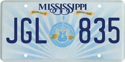 MS license plate JGL835