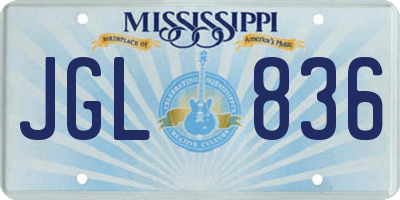 MS license plate JGL836