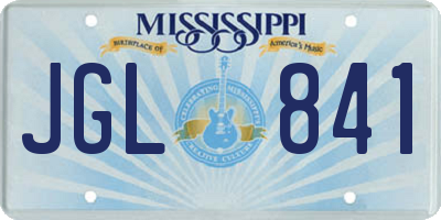 MS license plate JGL841
