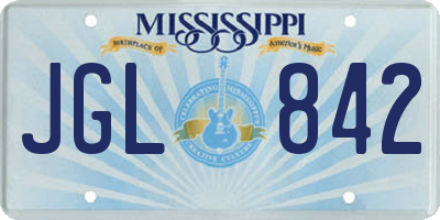 MS license plate JGL842