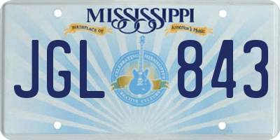 MS license plate JGL843