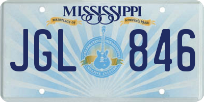 MS license plate JGL846