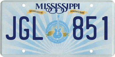 MS license plate JGL851
