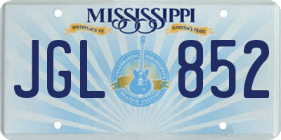 MS license plate JGL852
